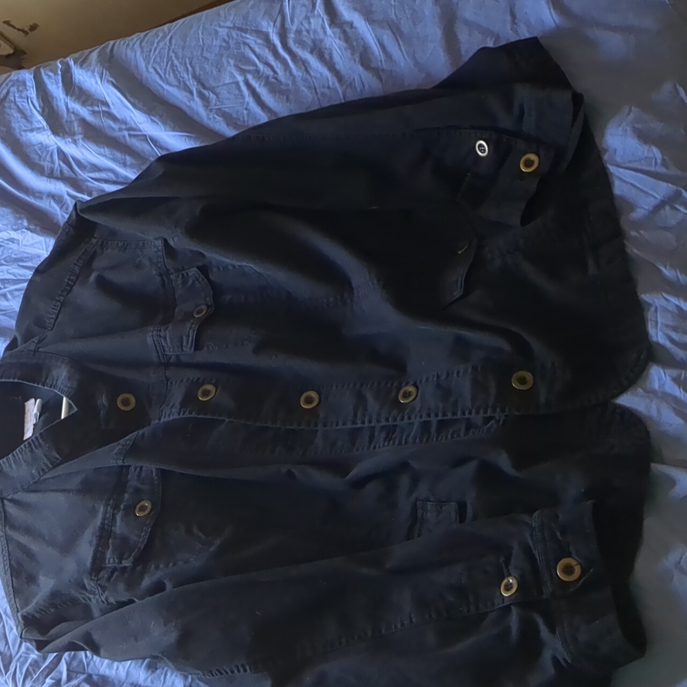 Womens Charter Club Open Denim Style Black Jacket